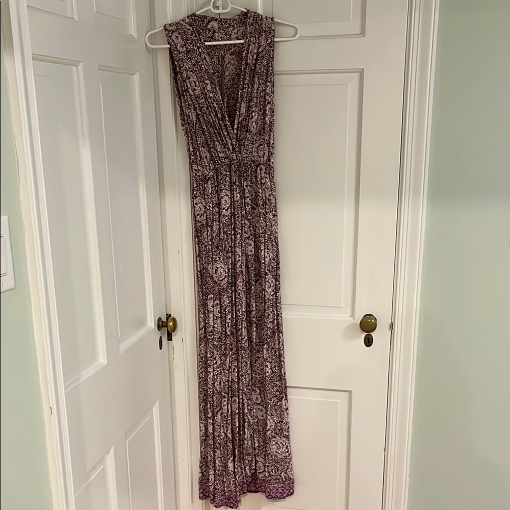 Natalie Martin Burgundy and White Patterned Dress